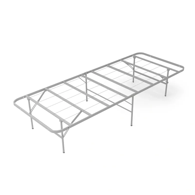 Rize Home Steel Platform Base in Silver - Twin