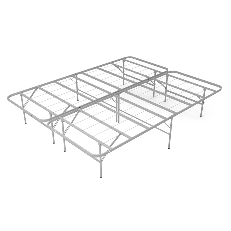 Rize Home Steel Platform Base in Silver - Queen