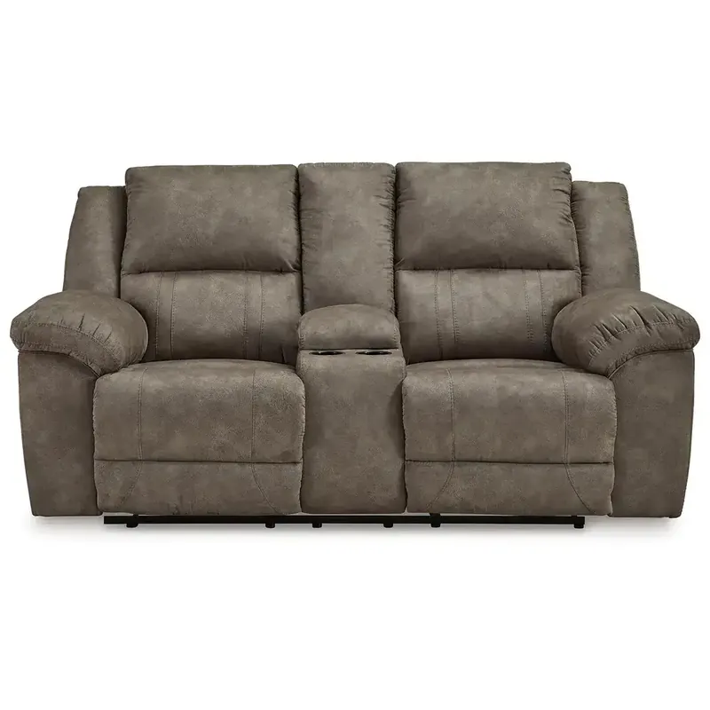 Ashley Laresview Fossil Reclining Loveseat with Console