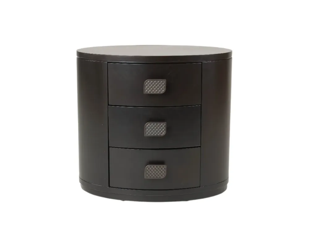 Bernards Furniture Calia 3-Drawer Oval Nightstand with USB Ports