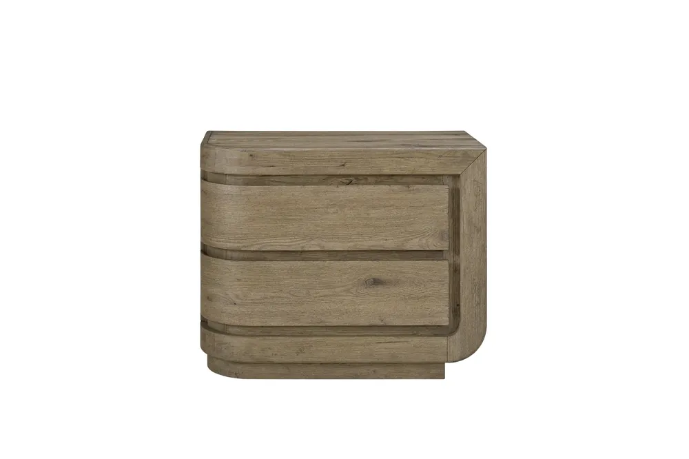 Bernards Furniture Pagosa Curved Right 2-Drawer Nightstand in English Knotty Oak