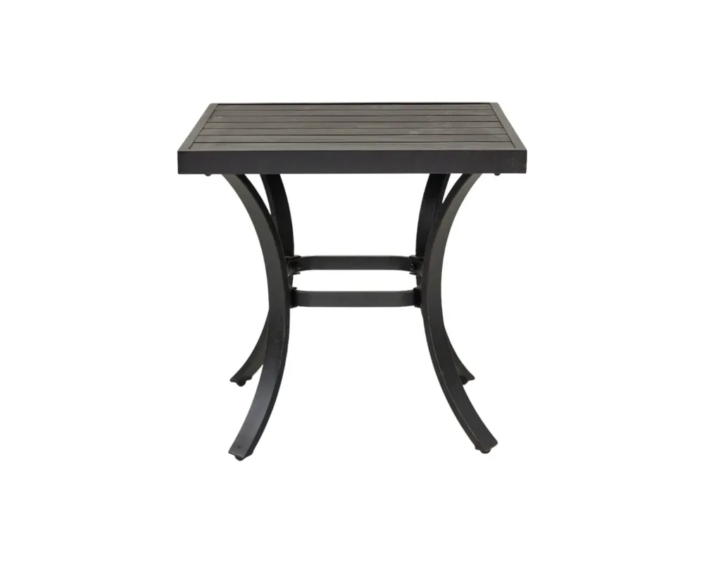 GatherCraft Charlotte Square Outdoor End Table in Black