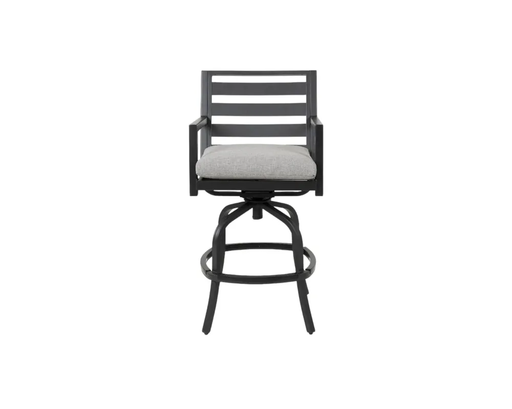 GatherCraft Portland Outdoor Swivel Bar Stool in Gray