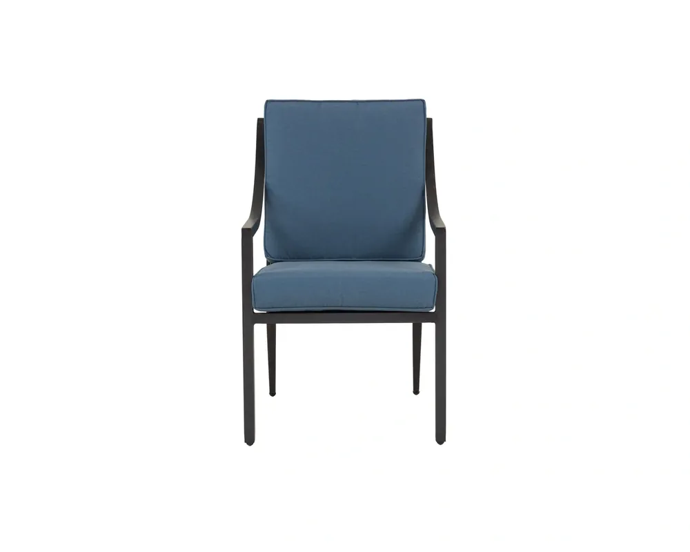 GatherCraft Charlotte Outdoor Dining Arm Chair in Denim Blue