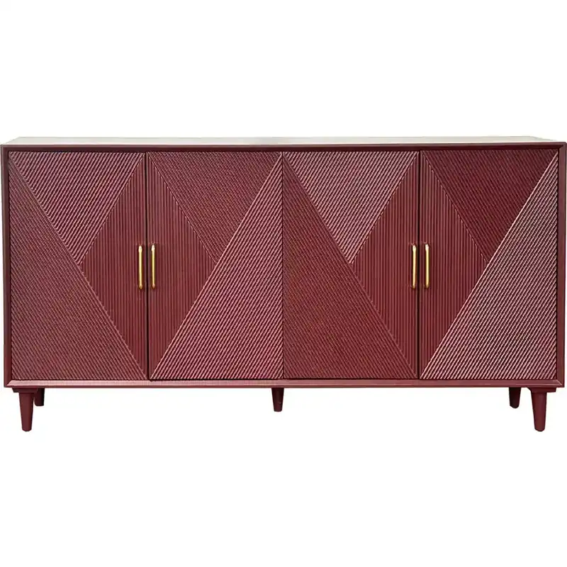 Crestview Collection Arvada 4-Door Sideboard in Merlot