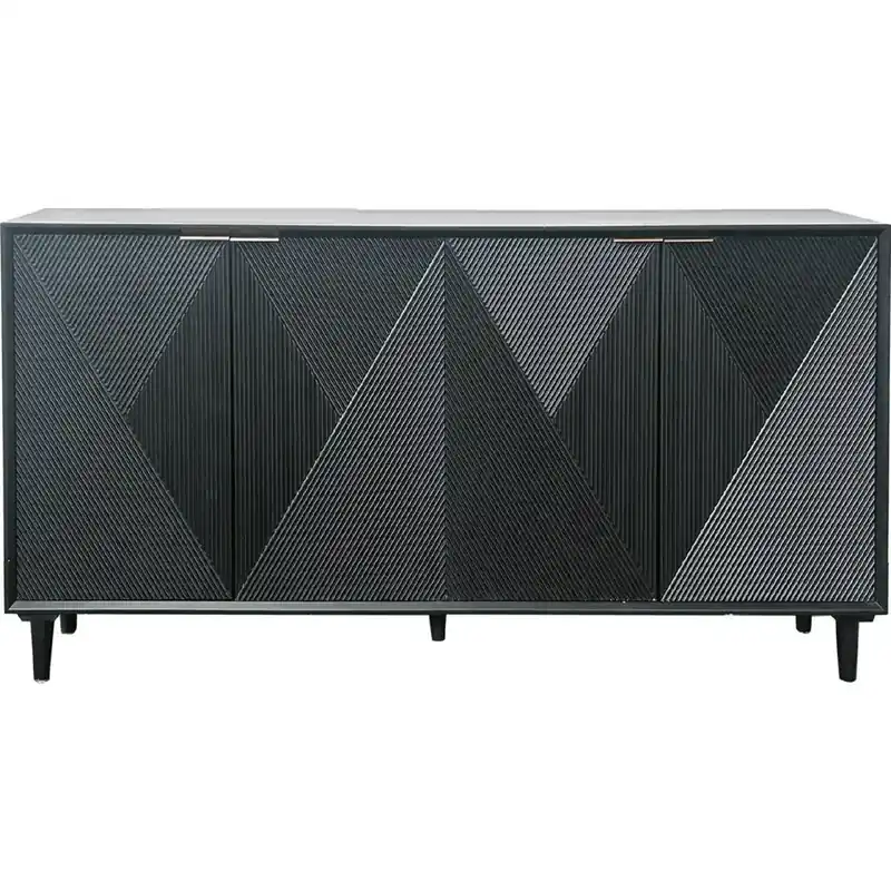 Crestview Collection Arvada 4-Door Sideboard in Black