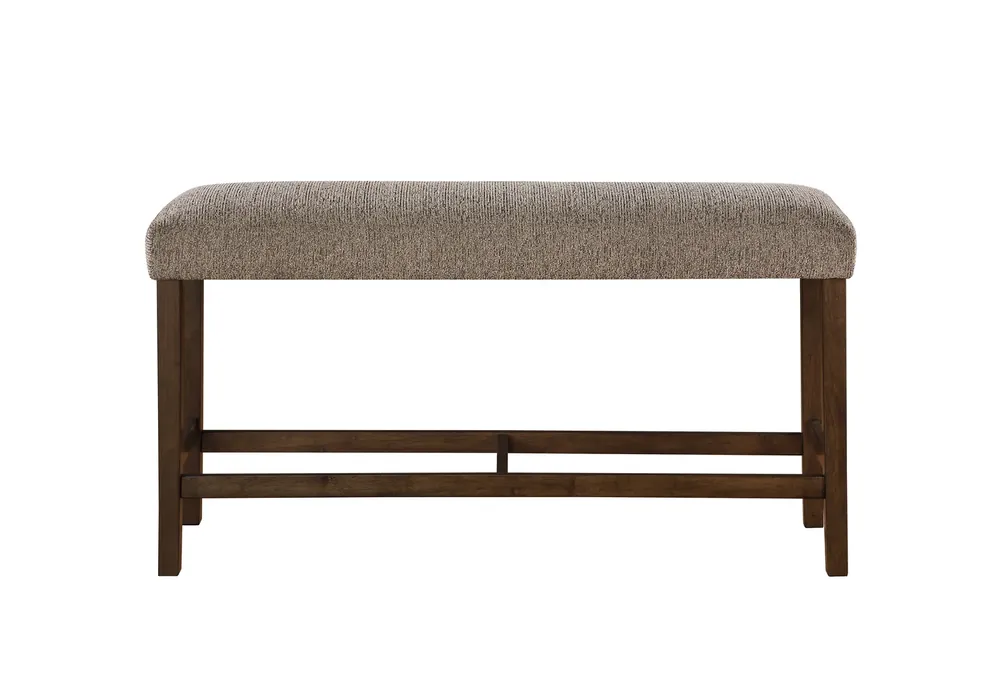 Global D4355 Collection Upholstered Counter Bench in Brown