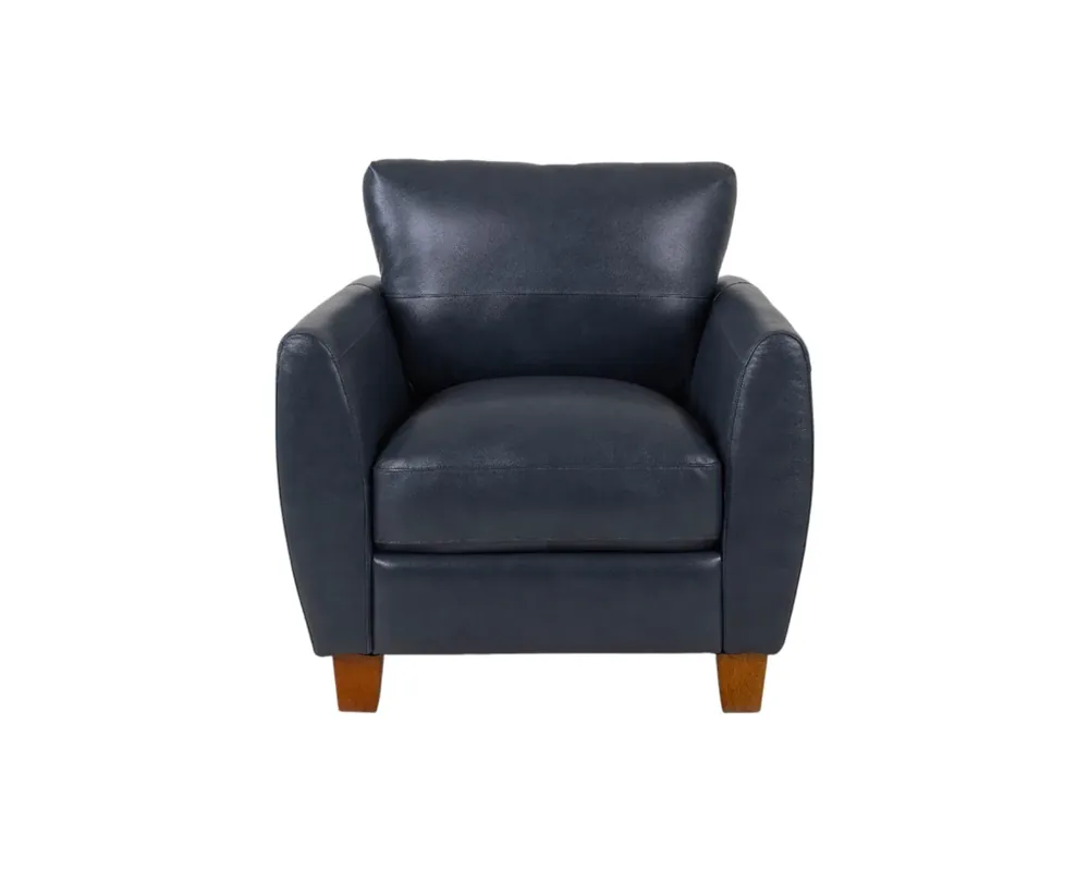 Leather Italia Traverse Leather Chair in Ocean Blue