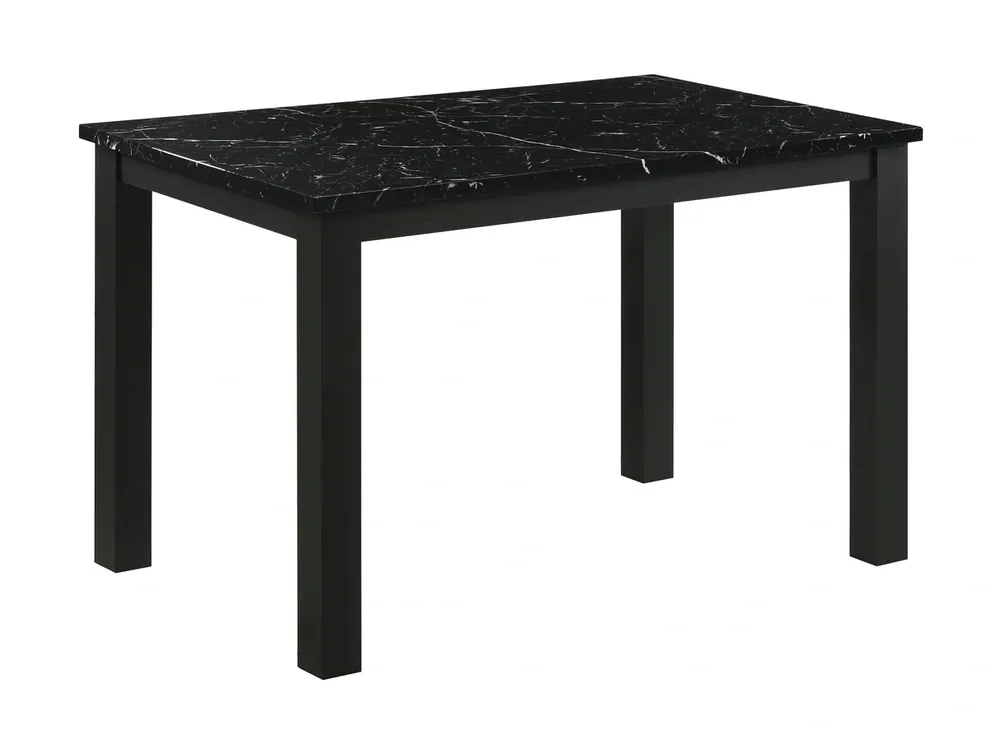 Crown Mark Resia Faux Marble Dining Table in Black