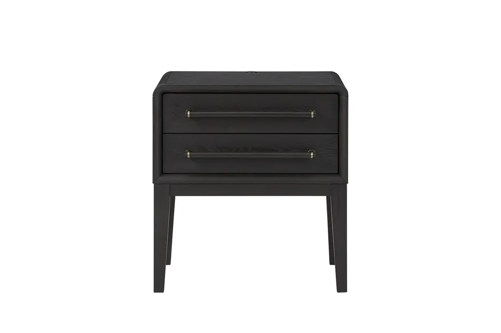 Bernards Furniture Elure 2-Drawer Nightstand in Peppercorn