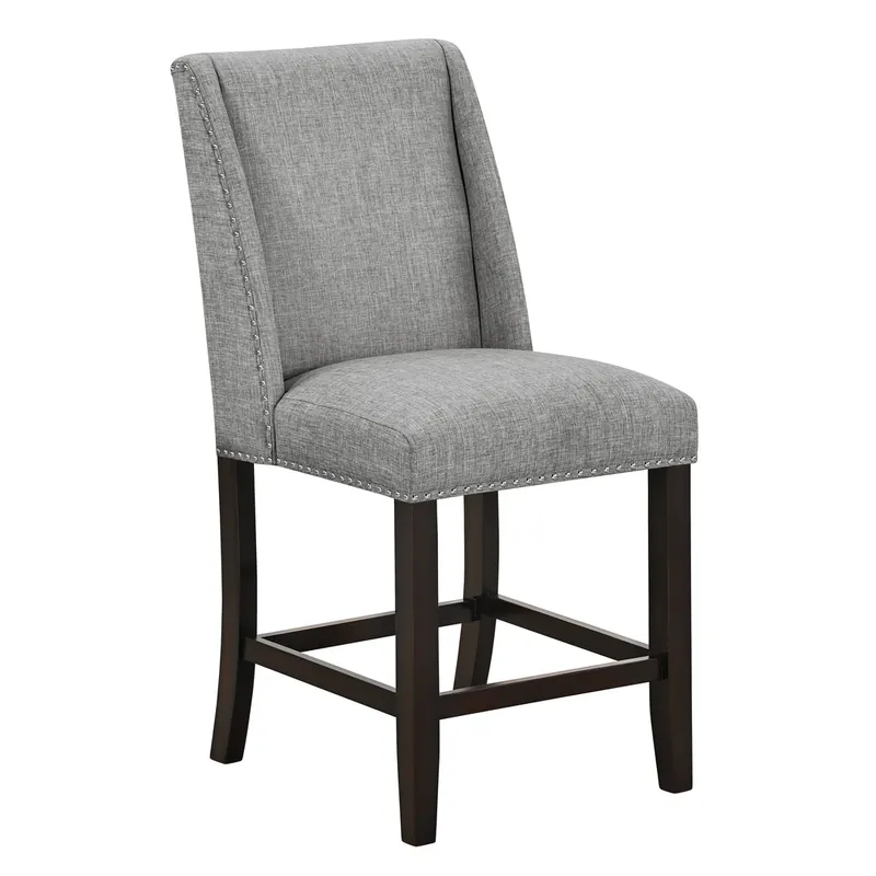 New Classic Faust Upholstered Counter Stool in Gray