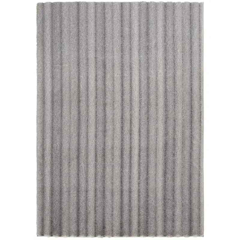 Central Oriental Talia Faux Rabbit Rug in Gray - 5 x 7