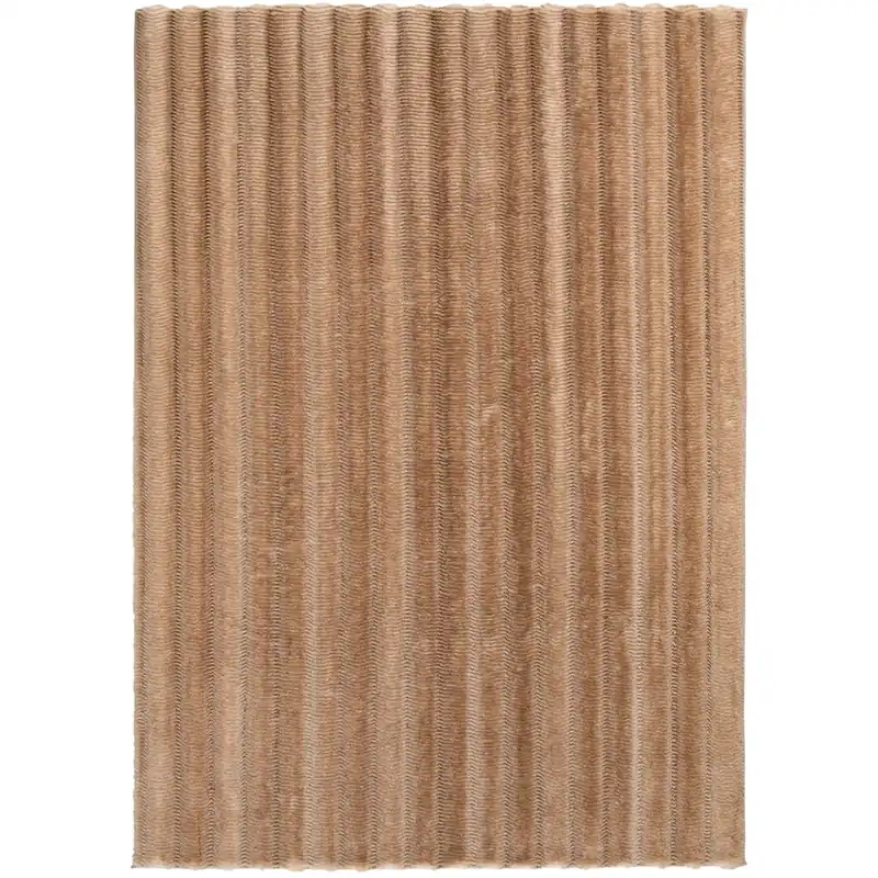 Central Oriental Talia Faux Rabbit Rug in Brown - 5 x 7