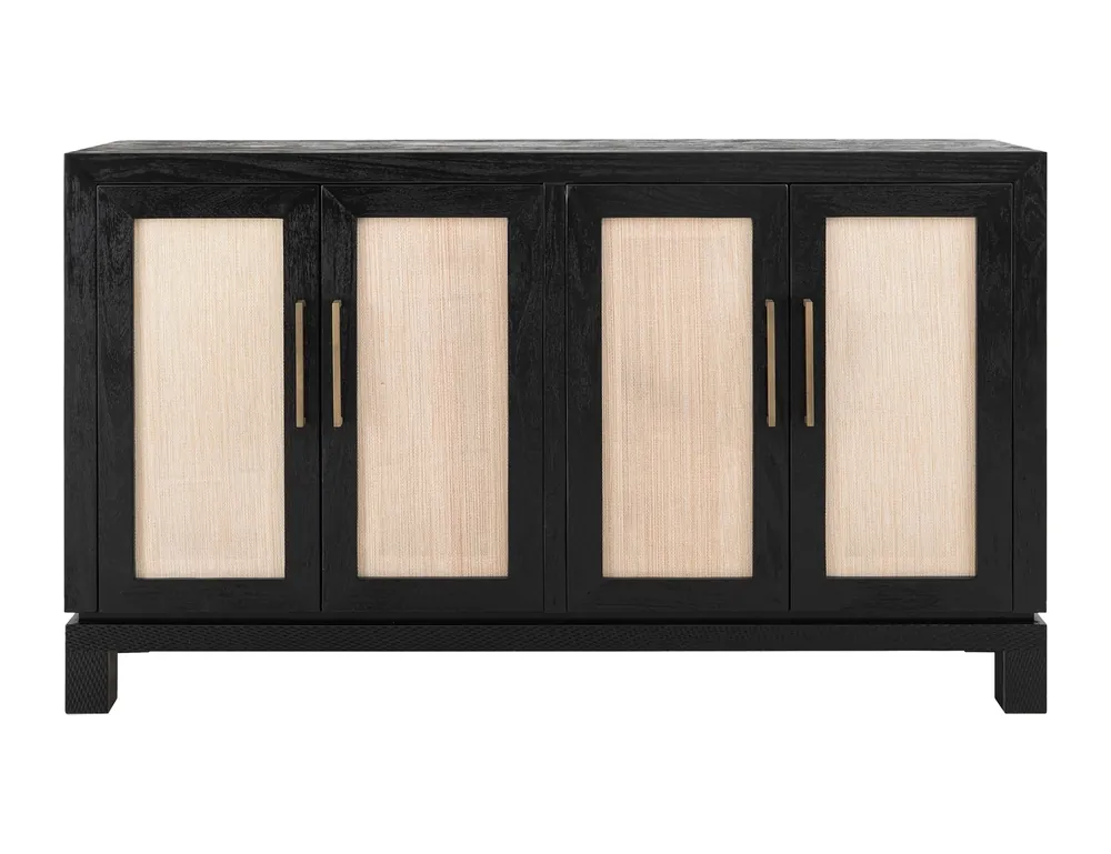 Int'l Furniture Solara Black 4-Door Accent Cabinet