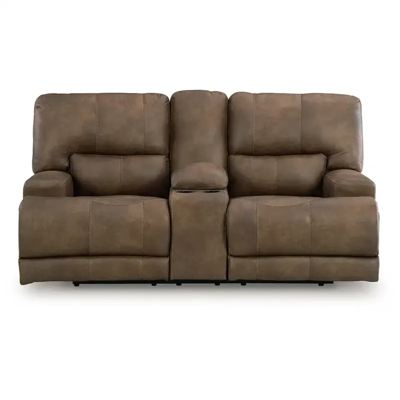 Ashley Beckley Place Power Reclining Loveseat with Adjustable Headrest and Console