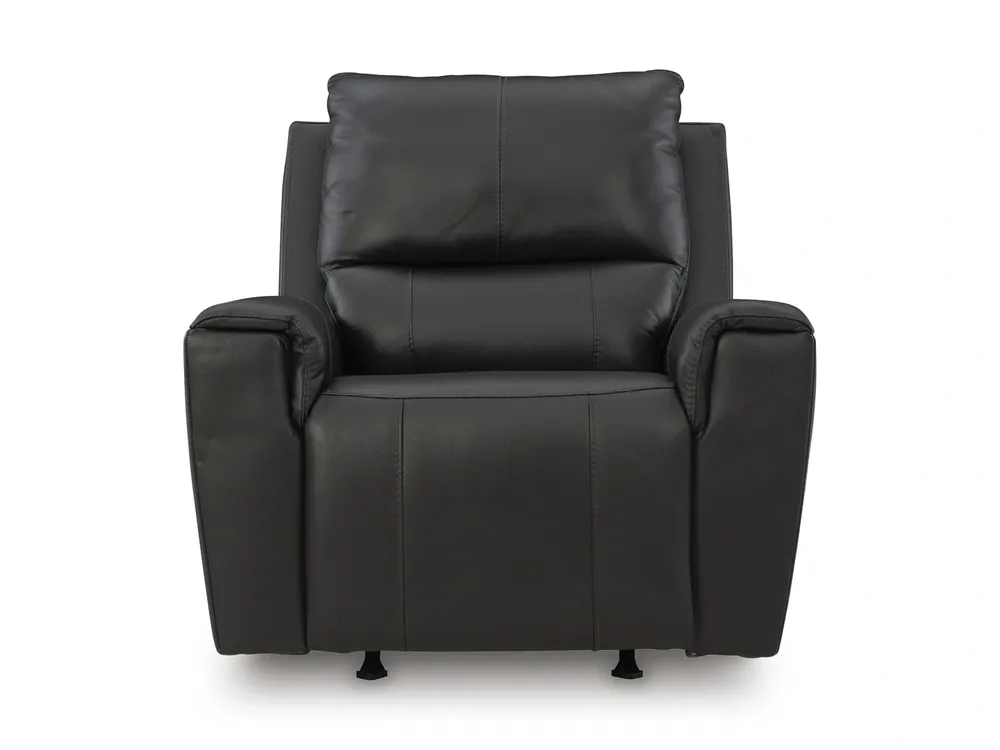 Ashley Glossmore Leather Rocker Recliner in Black