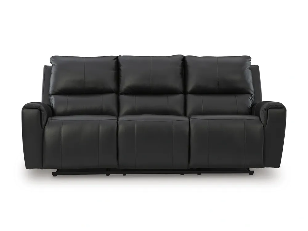 Ashley Glossmore Leather Reclining Sofa in Black