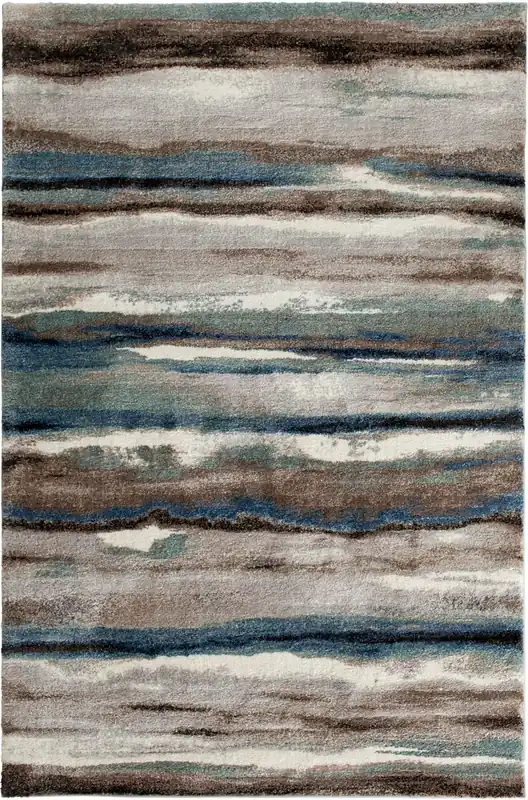 Central Oriental Structures Maisie Rug in Blue - 7.10 x 9.10