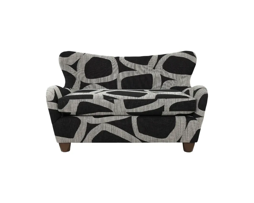 Norwalk Furniture Kim Salmela Zola Settee in Black/White