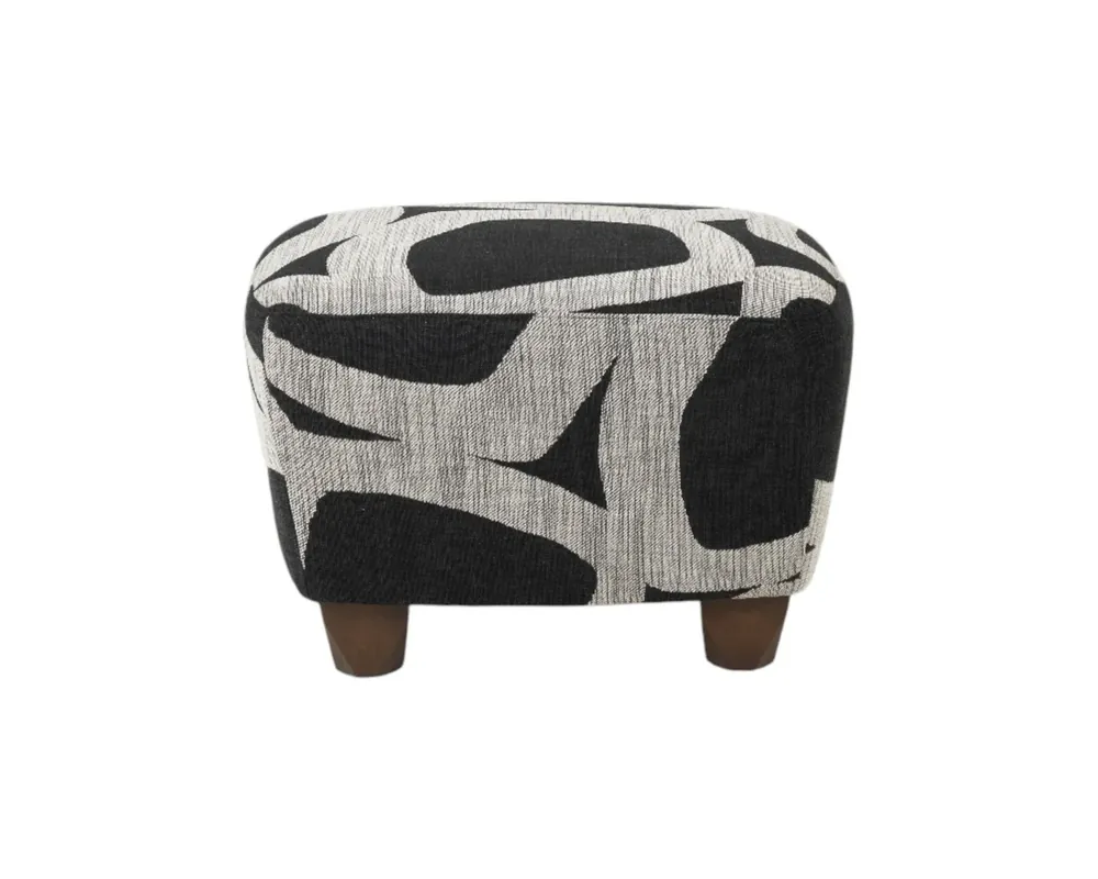 Norwalk Furniture Kim Salmela Zola Ottoman in Black/White