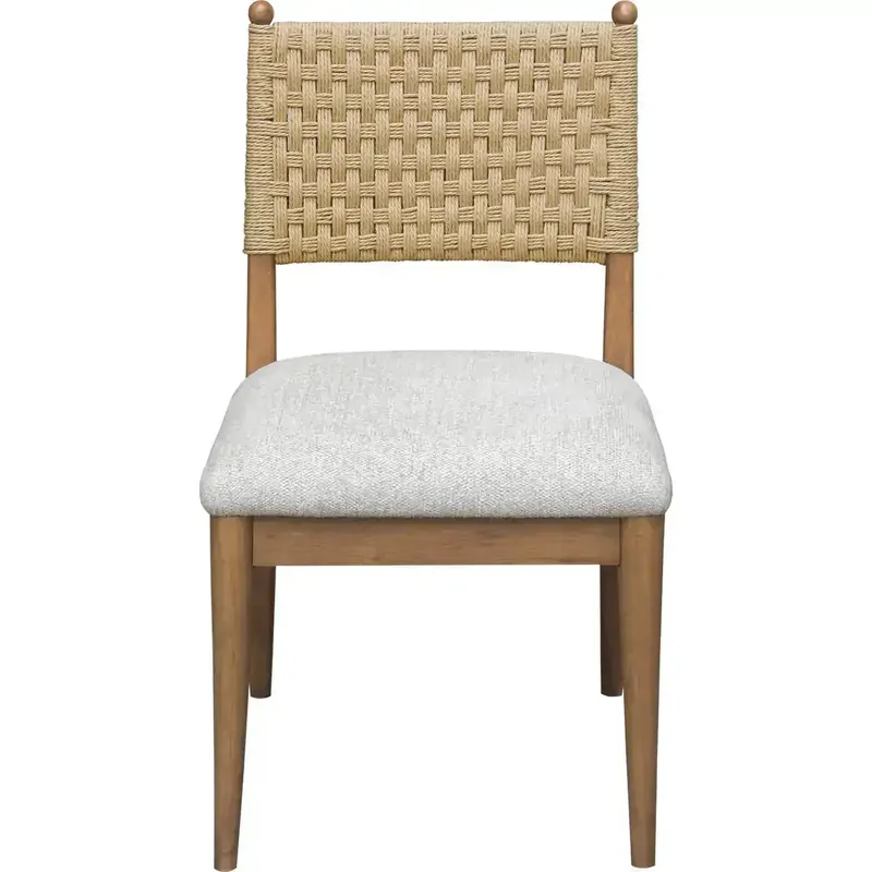 Modus Furniture Langley Woven-Back Dining Chair in Cabin Glow