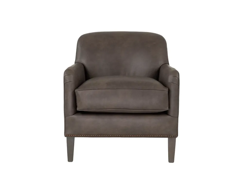Smith Brothers 555 Collection Leather Chair in Mocha Brown
