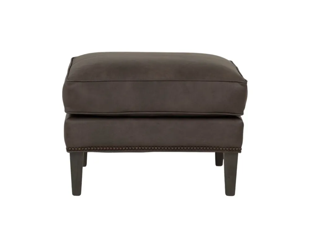Smith Brothers 555 Collection Leather Ottoman in Mocha Brown