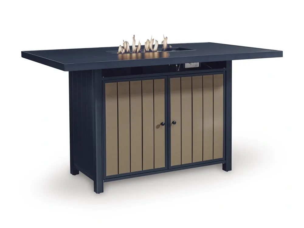 Ashley East Beach Outdoor Bar Table with Fire Pit