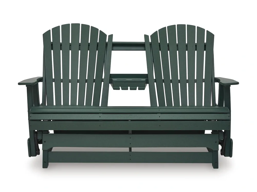 Ashley Hayland Wave Outdoor Loveseat Glider in Green