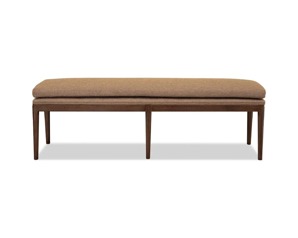Modus Furniture Carlisle Upholstered Bench in Wood Board/Pecan Pie Brown