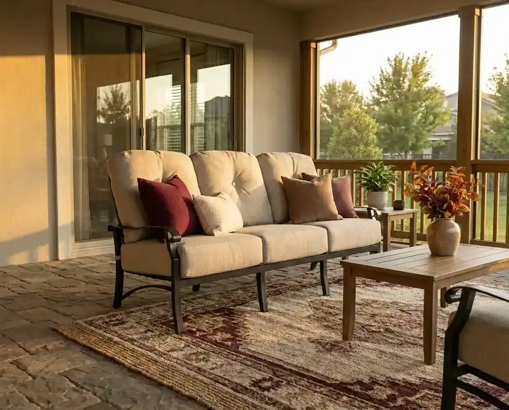 Woodard Cortland Outdoor Sofa in Beige