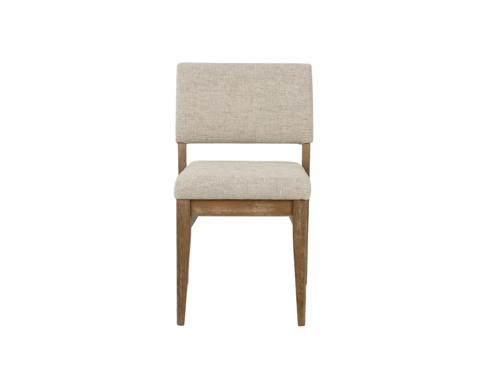Intercon Flex Stackable Upholstered Dining Chair in Gray/Sandbar Oak