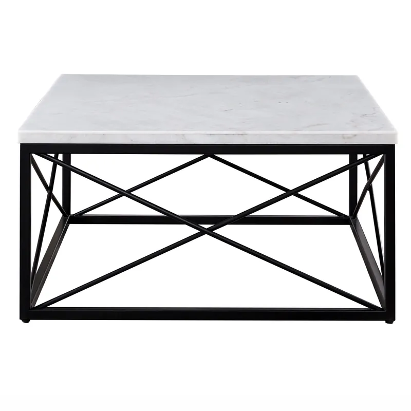 Steve Silver Skyler Square Coffee Table with Marble Top