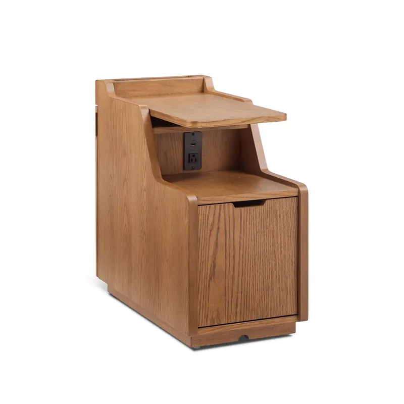 Flexsteel Sidekick Chairside Table with Pop-up Swivel Tray and Power