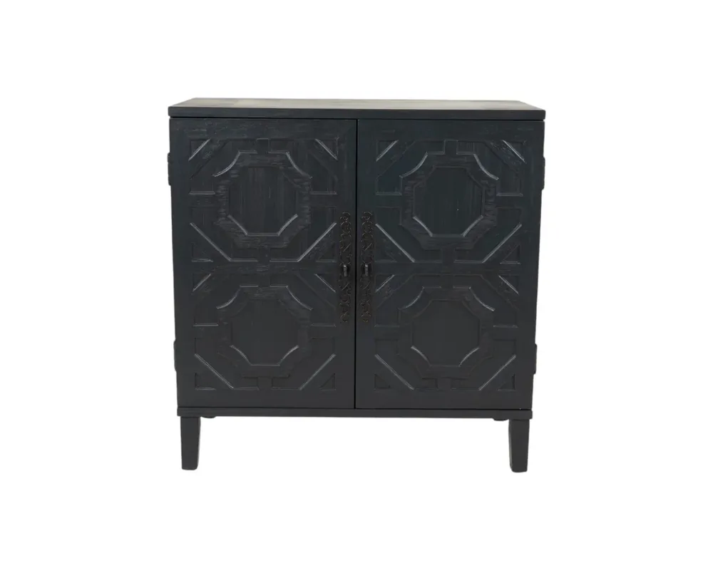 Linon Sunday 2-Door Accent Cabinet in Midnight Blue