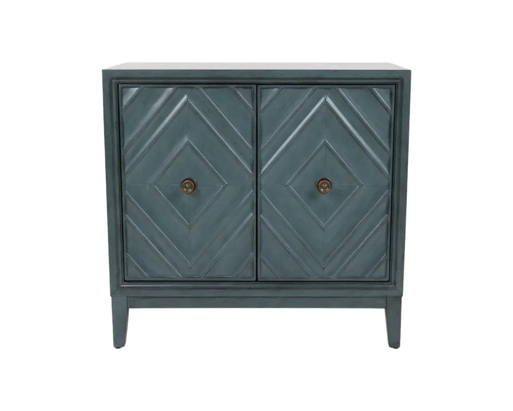 Linon Jaylan 2-Door Accent Cabinet in Blue