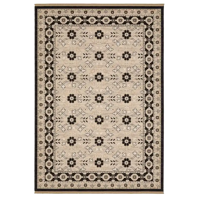 Sphinx Acacia Rug in Beige/Black - 7.10 x 10