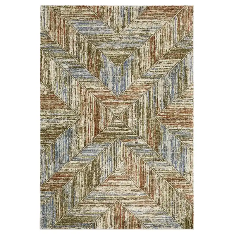 Sphinx Gemma Rug in Blue/Rust - 7.10 x 10