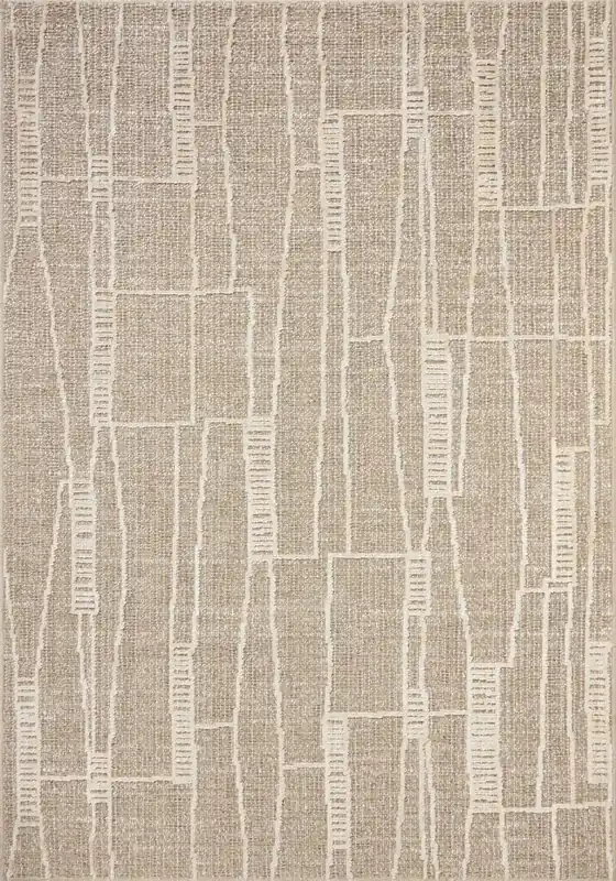 Loloi Bexley Rug in Mushroom/Natural - 7.10 x 10.10