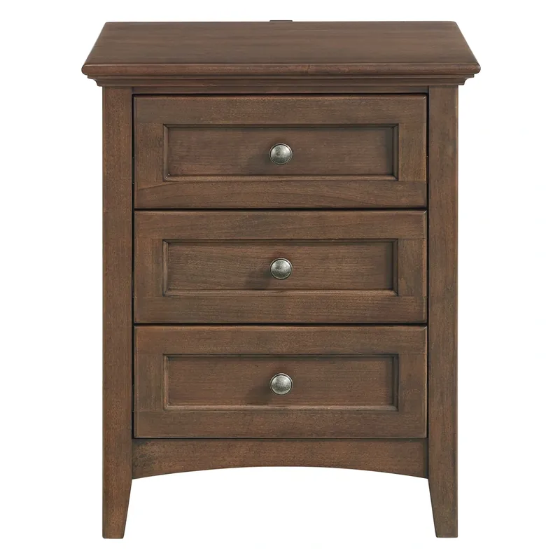 Whittier Wood McKenzie 3-Drawer Nightstand in Java
