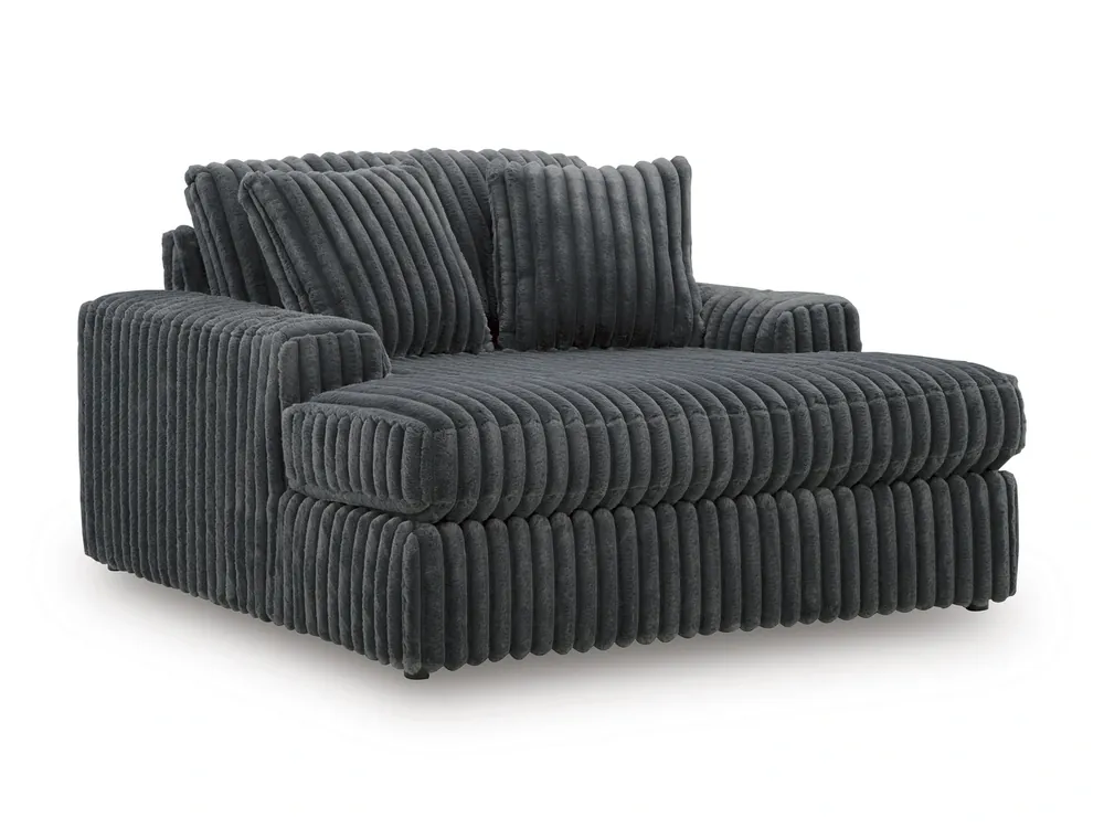 Ashley Midnight Madness Oversized Chaise in Gunmetal Gray