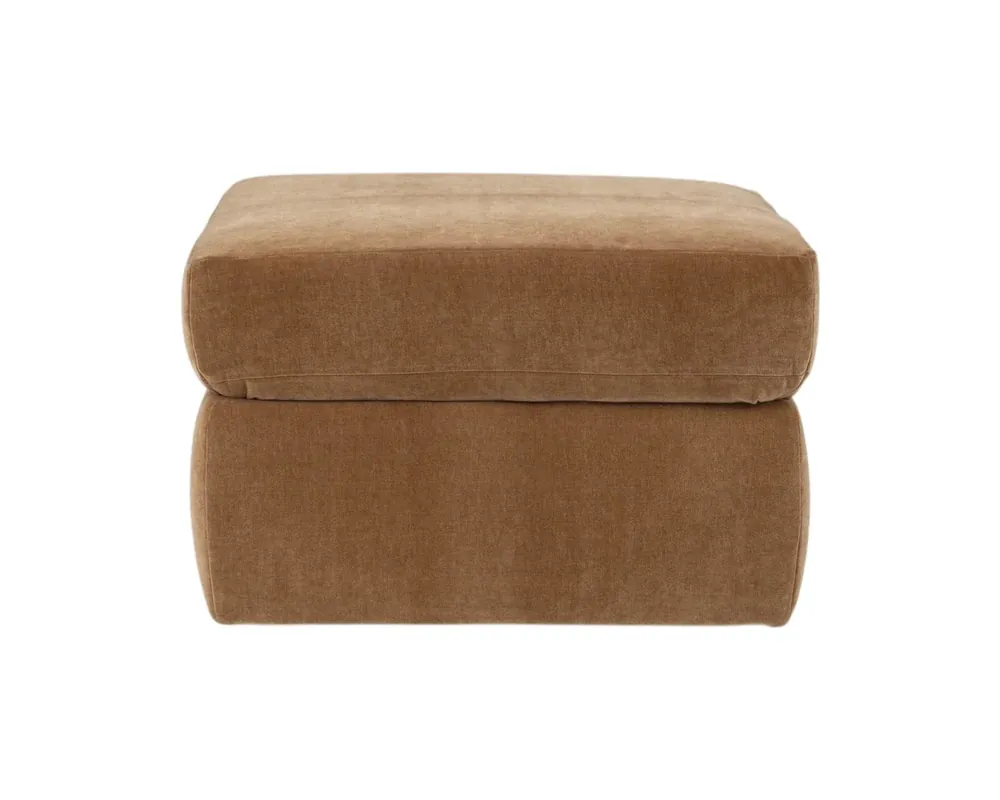England Hermosa Square Ottoman in Camel Brown