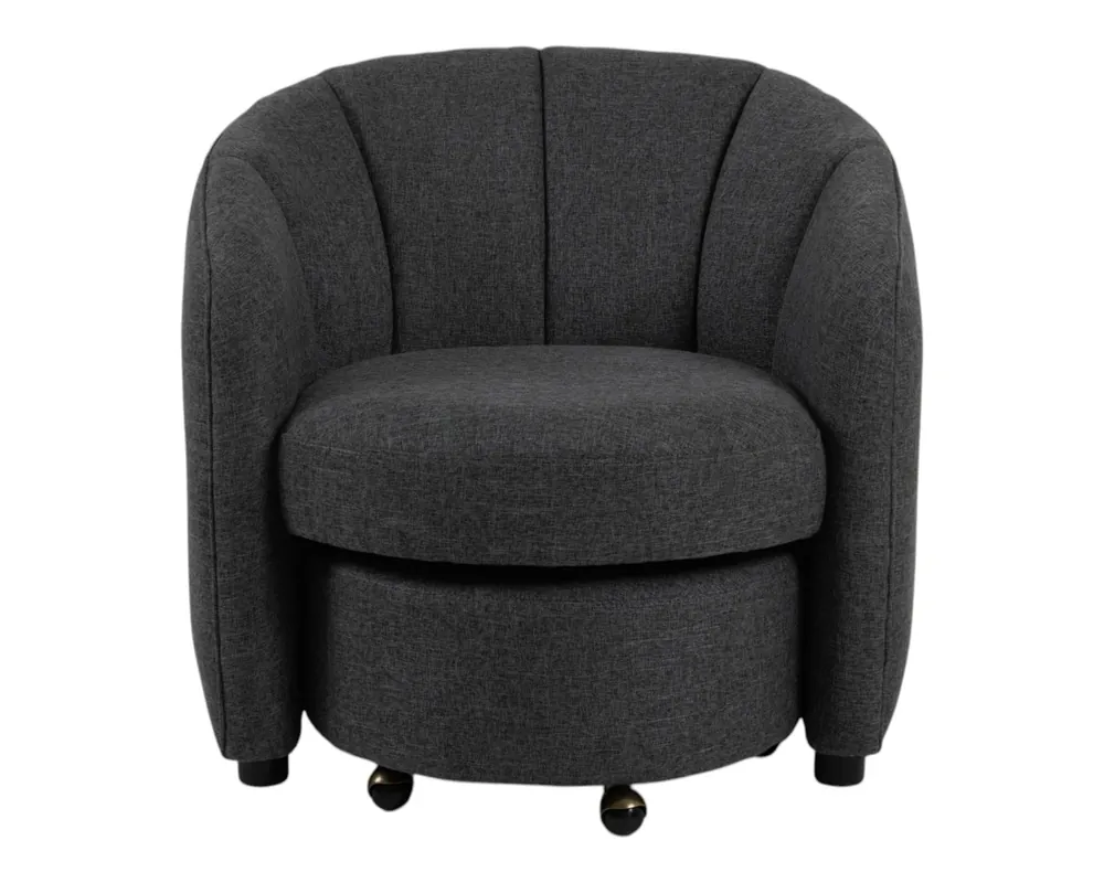 Emerald Home Elliott Accent Chair with Ottoman in Charcoal