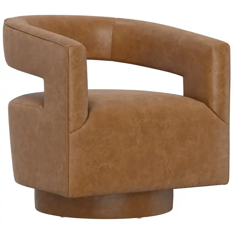 Emerald Home Bruno Swivel Chair in Saddle Brown