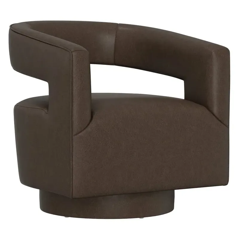 Emerald Home Bruno Swivel Chair in Dark Brown