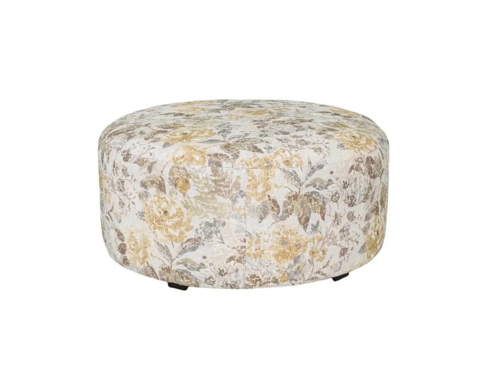 Flexsteel Pouf Round Cocktail Ottoman in Bisque