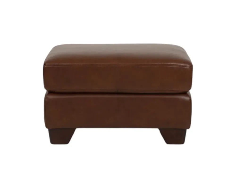 Hydeline Marylyn Leather Ottoman in Brandy