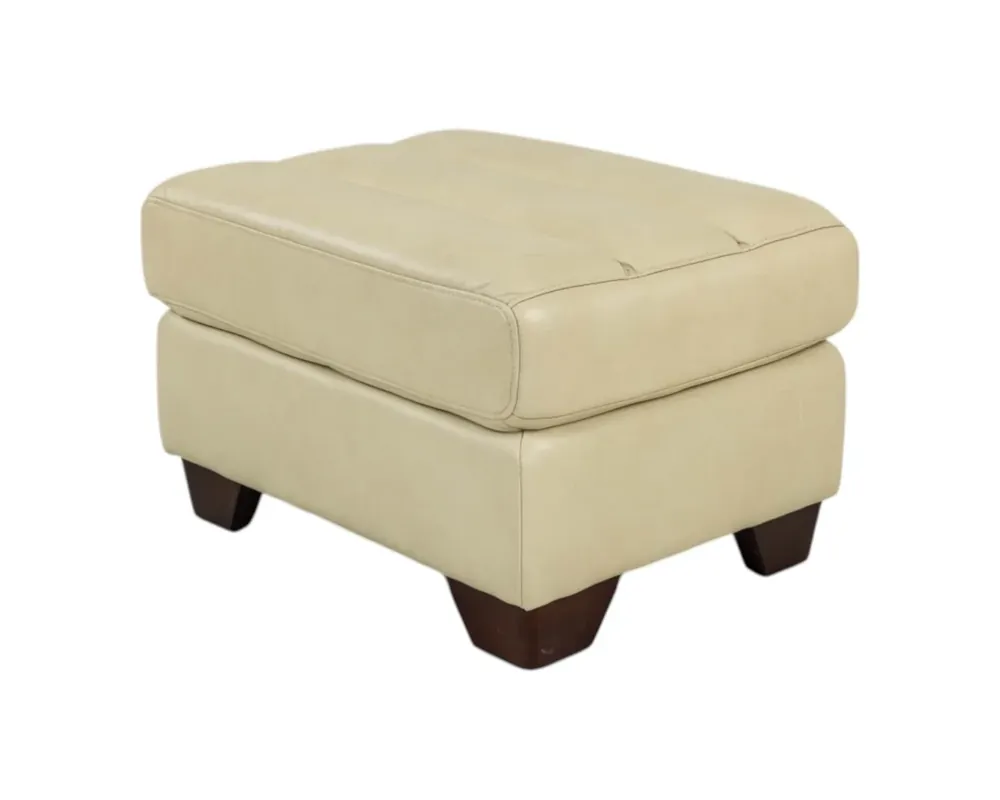 Hydeline Monticello Leather Ottoman in Natural
