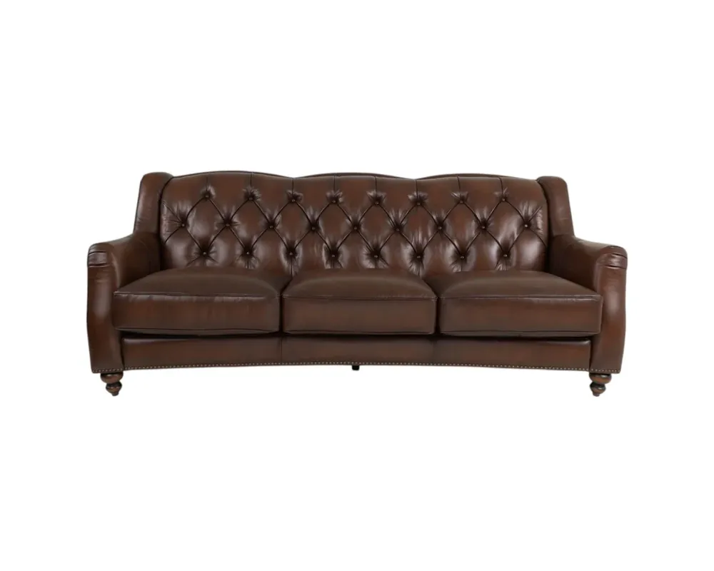 Hydeline Hampton Leather Sofa in Brown