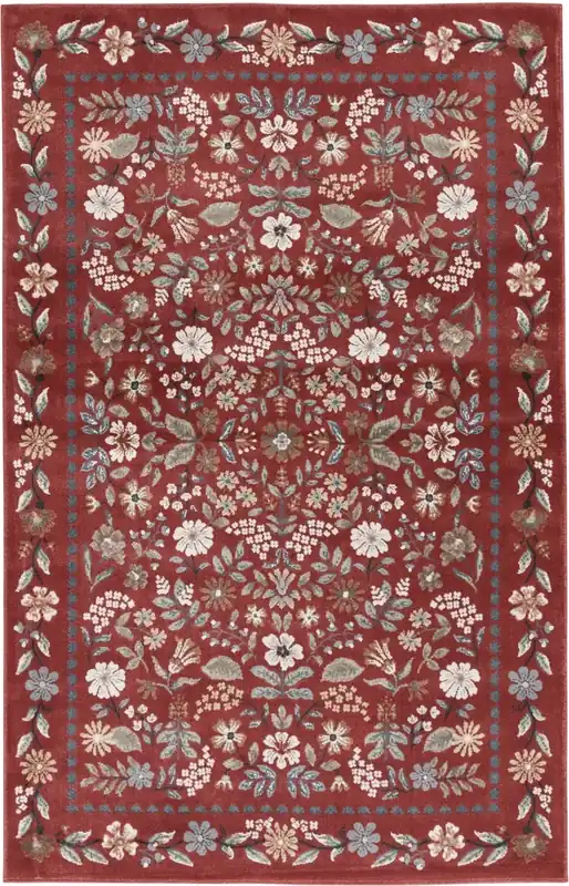 Central Oriental Rooted Laura Rug in Cinnabar - 5 x 8